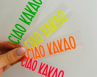 Ciao Kakao Iron-on Transfer in Neon Colors | Iron-on Image | Iron-on Patches | Textile Appliqué | DIY T-Shirt | Statement | Upcycling