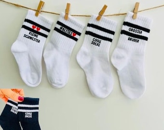Personalized children's socks with name | Custom children's socks | Crew socks | Tennis socks | Gift for birth, pregnancy, or birthday