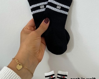 Personalized children's socks with name | Iron-on name transfer | Crew socks | Tennis socks | Gift for birth, pregnancy, or birthday | DIY