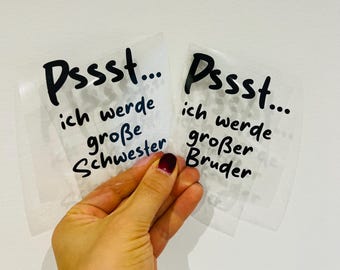 Big sister big brother iron-on patch | Iron-on patches | DIY T-shirt | Pregnancy announcement | Baby