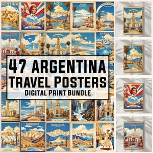 47 Argentinien Vintage Reiseposter, Wandkunst, Vintage Poster, Argentinien Souvenir, Argentinien Drucke, Argentinien Poster, Digitaldruck, 300DPI