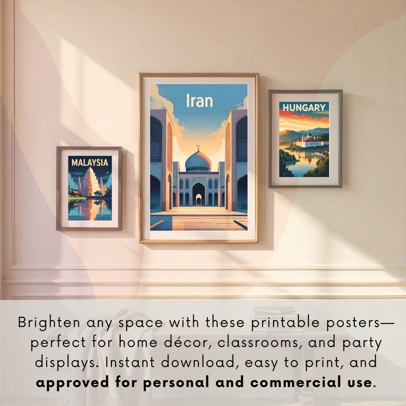100 Countries Vintage Travel Posters Pack, SVG, PDF, Wall Art ...