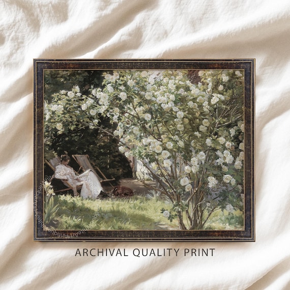 Spring Rose Garden Wall Art, Nature Canvas Poster, Vintage Fine Art Paper Print, 8x10 11x14 16x20 18x24 24x36 Unframed Printed & Shipped A88