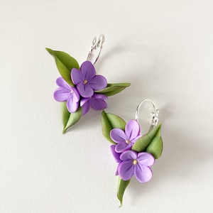 Lilac earrings delicate purple earrings lilac jewelry lilac stud earrings spring earrings lilac pendant lilac earrings flower earrings
