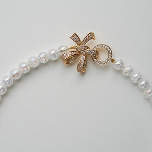 Crystal Beads Necklace gemstone, 18k gold clasp high quality Jewellery choker, crackled quartz crystal, handmade white, SparksandMe image 10