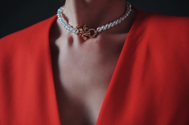 Crystal Beads Necklace gemstone, 18k gold clasp high quality Jewellery choker, crackled quartz crystal, handmade white, SparksandMe image 6