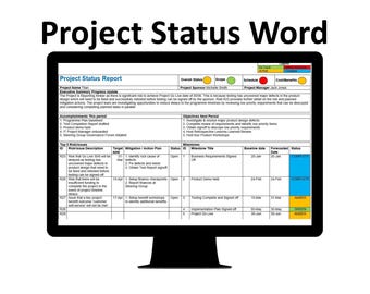 Projektstatus melden Vorlage Word | Projekt-Fortschritt | Projekt KPI Dashboard | Projekt Gesundheit | Projekt-Metriken