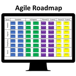 Agile Roadmap Plan (Excel) Agile Scrum PMI APM PRINCE2