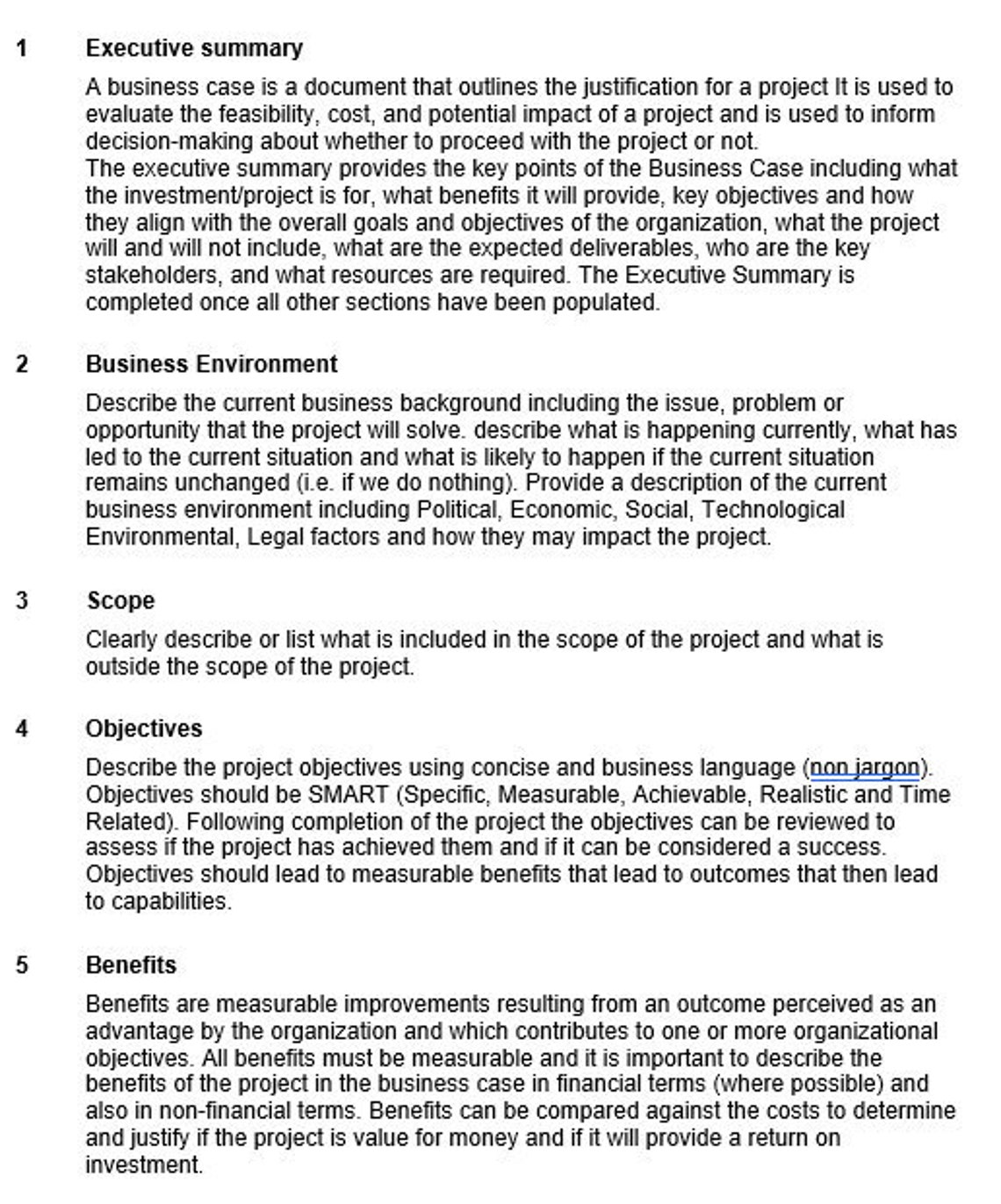 Image 4 for Prince2 Business Case Template Word