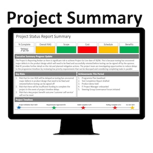 Project Status Report Summary 2 documents for the price of 1 (PowerPoint Excel)