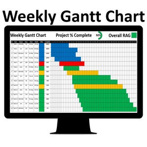 Weekly Gantt Chart Template | Gantt Plan PowerPoint Timeline | Project Weekly Timeline Milestone Plan | Weekly POAP PowerPoint