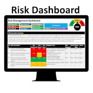 Risk Management Dashboard and Risk Management Plan. 2 documents for price of 1.  RMP Risk Reporting (PowerPoint & Word) PMI APM PRINCE2