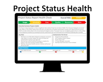 Project Status Report Health Check 2 files for the price of 1 Template (PowerPoint & Excel)