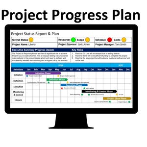 Project Status Report and Plan Dashboard (Project reporting, project insights, weekly project report, project KPIs,dashboard, Project Plan)