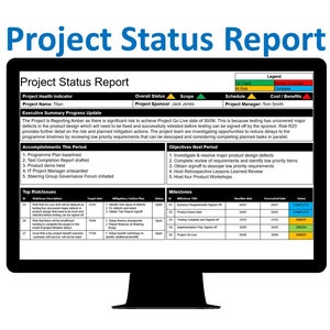 Raport o stanie projektu Powerpoint Czarny