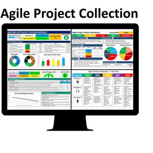 Agile Project Management Template Collection (20 Premium Agile Templates, Epics, Kanban, Scrum, Agile Status, Agile Roadmap, Timebox)