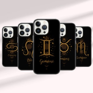 All Zodiac Signs Phone Case Astrology Cover fit for iPhone 15 Pro Max, 14 Plus, 13, 12, 11, XR & Samsung S24, S23, A54, A53,Pixel 8 Pro,7