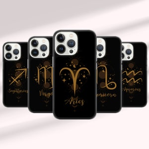 Alle sterrenbeelden telefoonhoesje astrologie cover geschikt voor iPhone 15 Pro Max, 14 Plus, 13, 12, 11, XR & Samsung S24, S23, A54, A53, Pixel 8 Pro,7