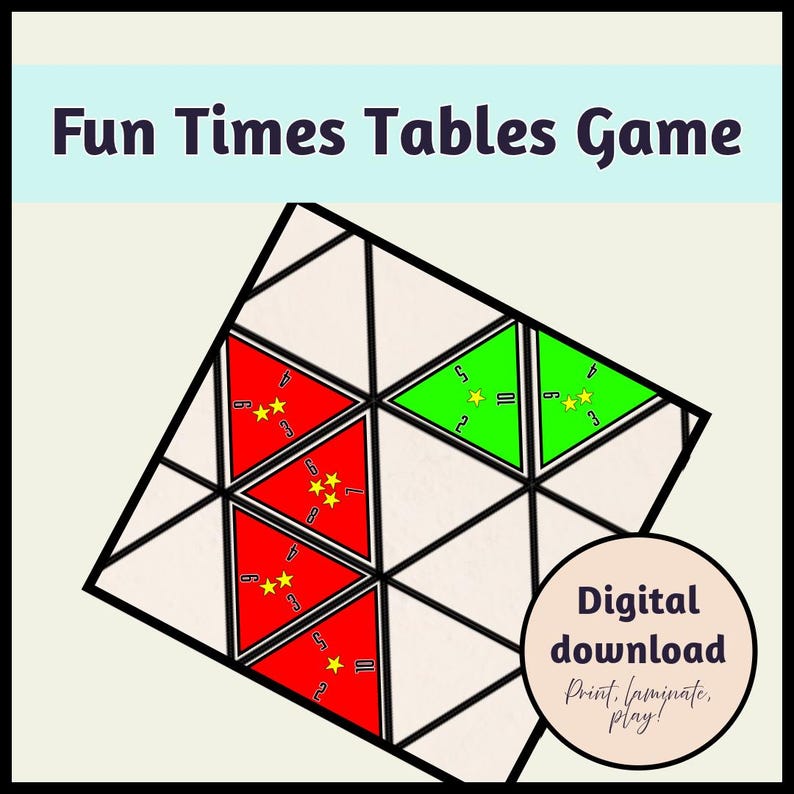 Times Tables Triangle Game | Printable Multiplication Game for Kids ...