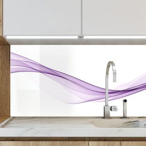 Tempered Glass Kitchen Backsplash Wave, Kitchen Backsplash, Stove Backsplash for Kitchen Wave Splashback for Stove, Wave Backsplash