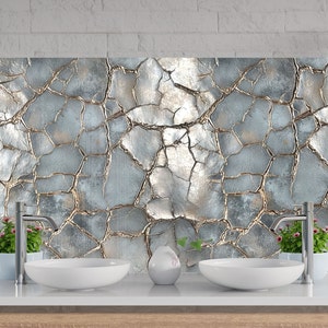 Dosseret en verre trempé, dosseret en métal argenté, dosseret de poêle s pour cuisine, crédence pour revêtement arrière de poêle - panneau mural argenté