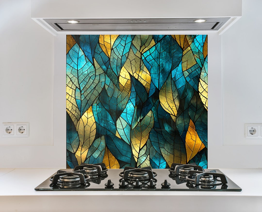Tempered Glass Backsplash Tilegold Leaf Backsplash Tilesstove