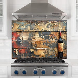 Tempered Glass Backsplash, Life of Tree Backsplash,  Tree of life Splashback Stove Back Cover, Backsplash Behind Stove