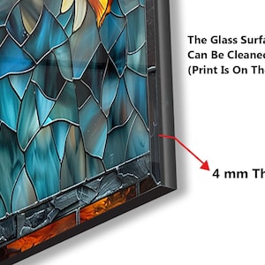 Tempered glass backsplash with artistic flower design