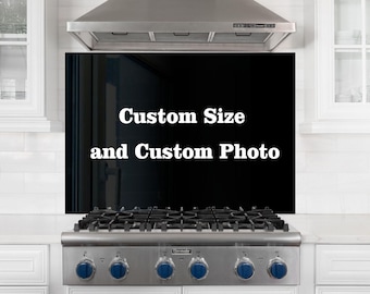 Custom Tempered Glass Backsplash: Personalized Kitchen Splashback, Heat Resistant