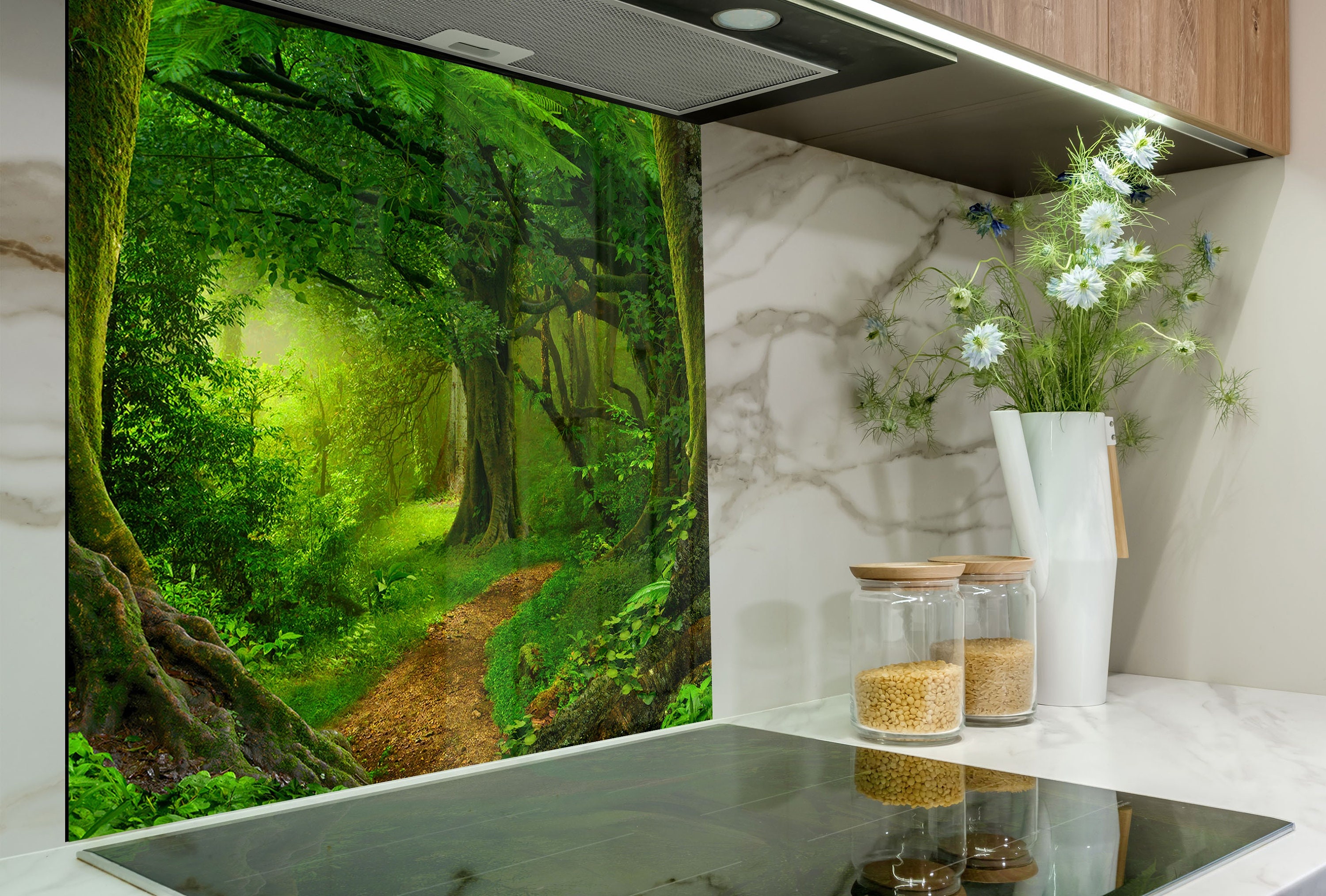 Tempered Glass Backsplash-forest Backsplash Tiles-stove Backsplash for ...