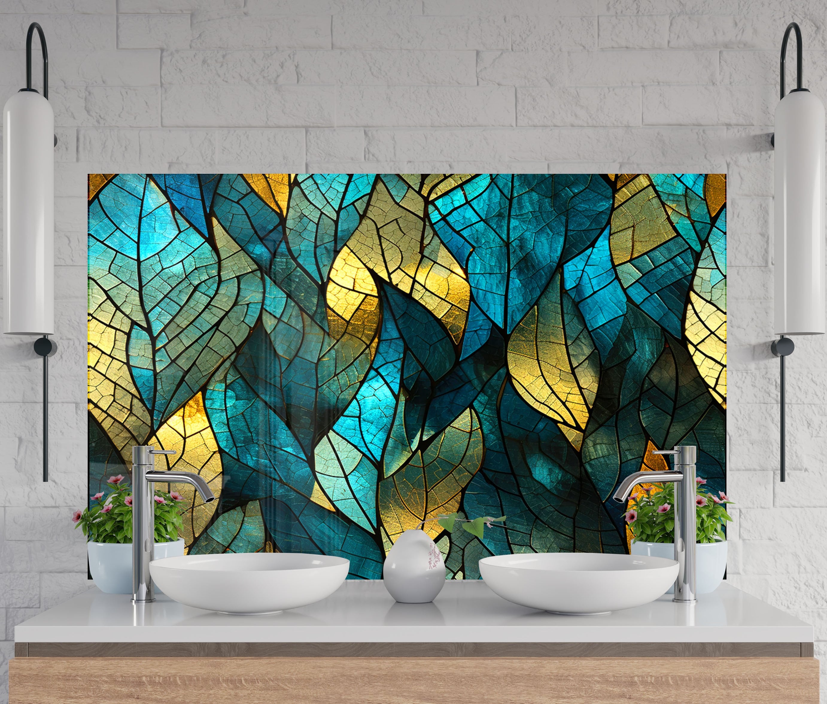 Tempered Glass Backsplash Tilegold Leaf Backsplash Tilesstove