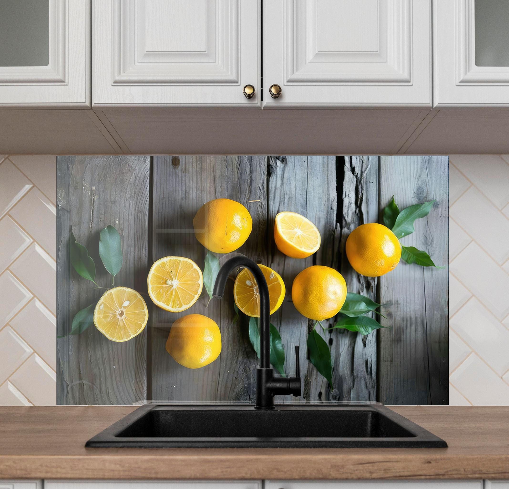 Lemon Splashbacks Rustic Lemon Glass Backsplash Panel, Tempered Glass Kitchen Splashback ...