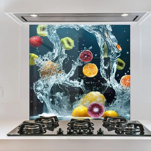 Tempered Glass Fruit Backsplash Design-Cooker Wall Backsplash Panel-Glass Splashback For Kitchen Panel Design-Fruits Splashback-