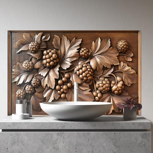 Tempered Glass Kitchen Backsplash, Botanical Backsplash, Stove Backsplash for Floral Splashback for Stove Back Cover, Flower Backsplash