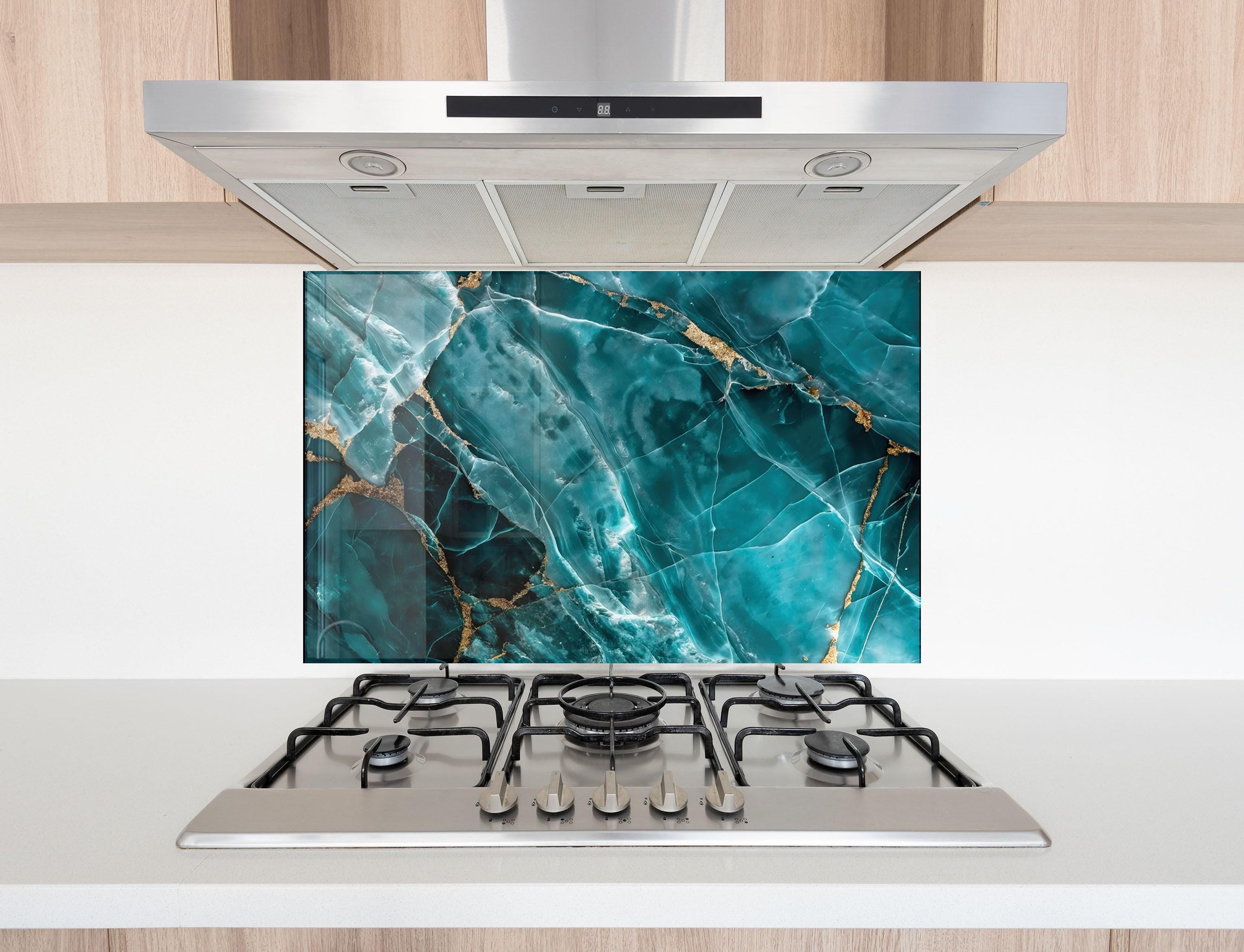 40x40'' Tempered Glass Backsplash Design Cooker Wall
