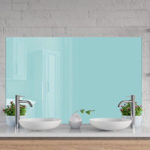 Salpicadero de vidrio templado turquesa: color sólido para cocina y baño
