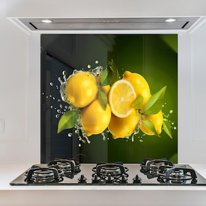 Lemon Tempered Glass Stove Backsplash: Kitchen Splashback