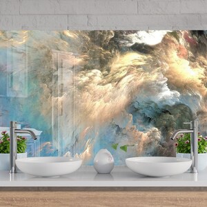 Paraschizzi in vetro temperato - Paraschizzi in marmo - Paraschizzi per bagno - Paraschizzi per bagno - Copri fornello - Paraschizzi per lavandino per bagno