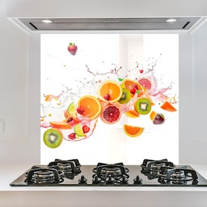 Tempered Glass Fruit Backsplash Design-Cooker Wall Backsplash Panel-Glass Splashback For Kitchen Panel Design-Fruits Splashback-