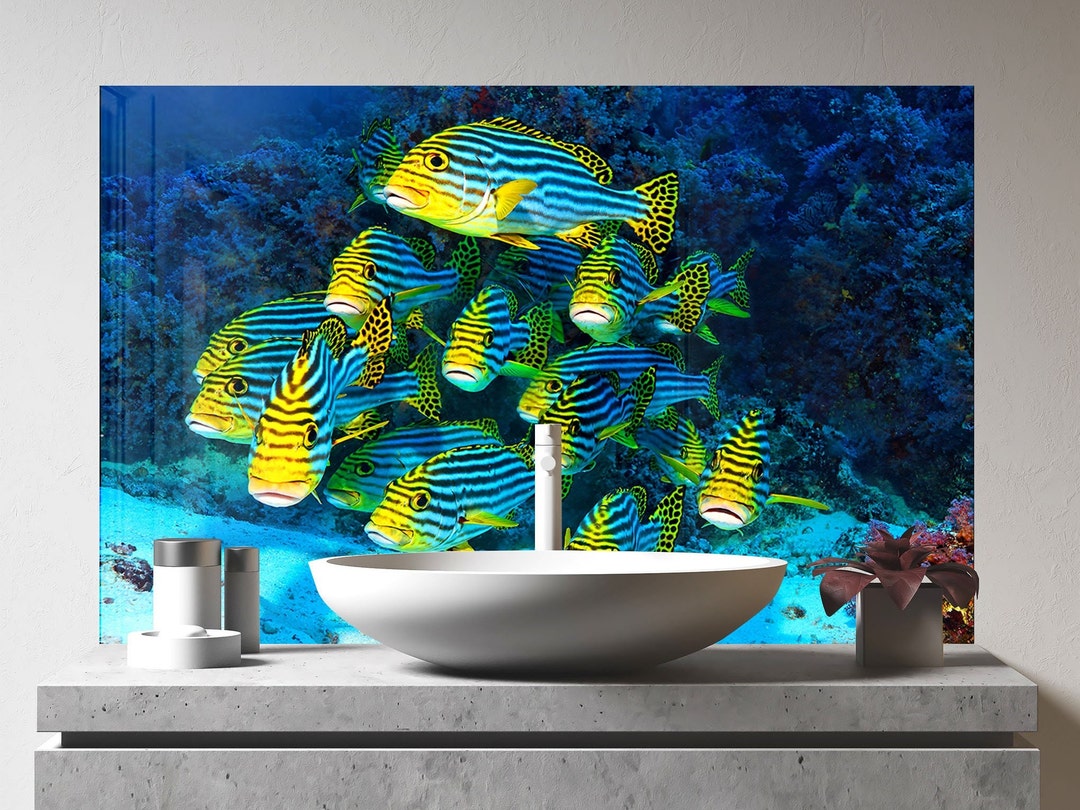 Tempered Glass Backsplash Tileaquarium Backsplashstove Backsplash for