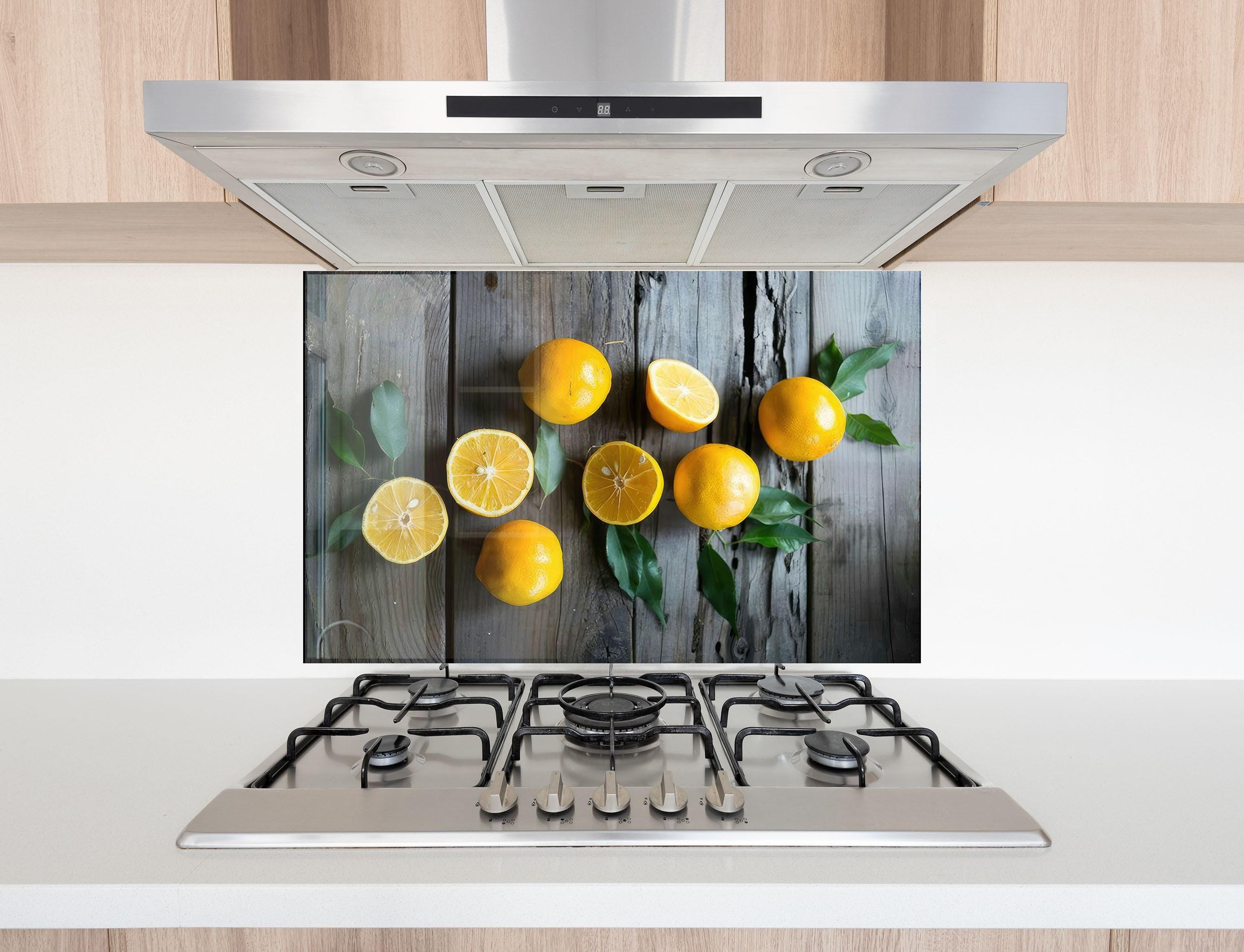 Lemon Splashbacks Rustic Lemon Glass Backsplash Panel, Tempered Glass Kitchen Splashback ...