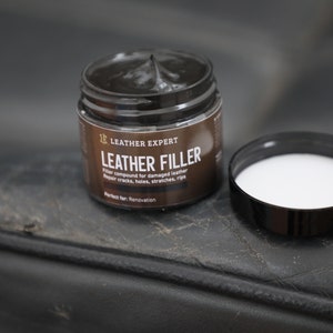 Leather Filler Lederspachtel Weiß oder Schwarz Risse Kratzer Reparatur 50ml 250ml mit Spachtel Bild 10