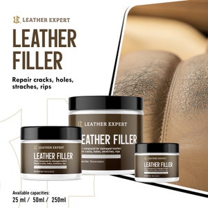 Leather Filler Lederspachtel Weiß oder Schwarz Risse Kratzer Reparatur 50ml 250ml mit Spachtel Bild 6