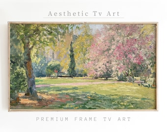 Spring Meadow Oil Painting, Samsung Frame TV Art (Digital Download)