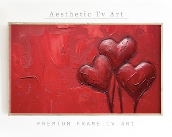Valentine's Day Hearts Samsung Frame TV Art, Abstract Wall Decor (Digital Download)