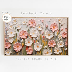 Spring Wildflowers TV Art, Abstract Oil Painting (Digital Download)