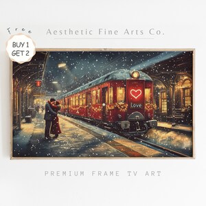 Vintage Valentine's Day Frame TV Art, Romantic Winter Scene Digital Art for TV, Valentines Day Instant Decor, Romantic Frame TV Background