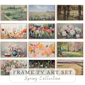 Wildflower Field Samsung Frame TV Art, Spring Landscape Painting (Digital Download)