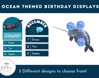 Ocean birthday display - Under the sea birthday chart