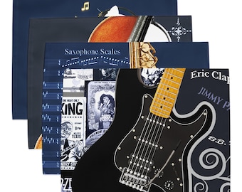 Juego de manteles individuales con motivos musicales de jazz para decorar la mesa. Regalo ideal para amantes de la música.